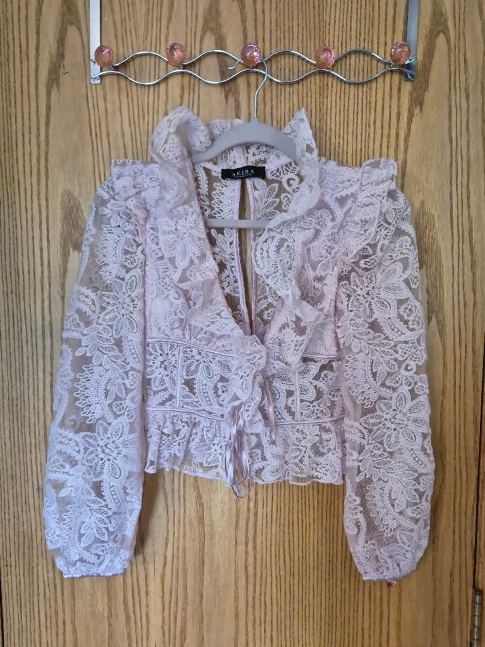 Akira Pink Lace Meredith Top